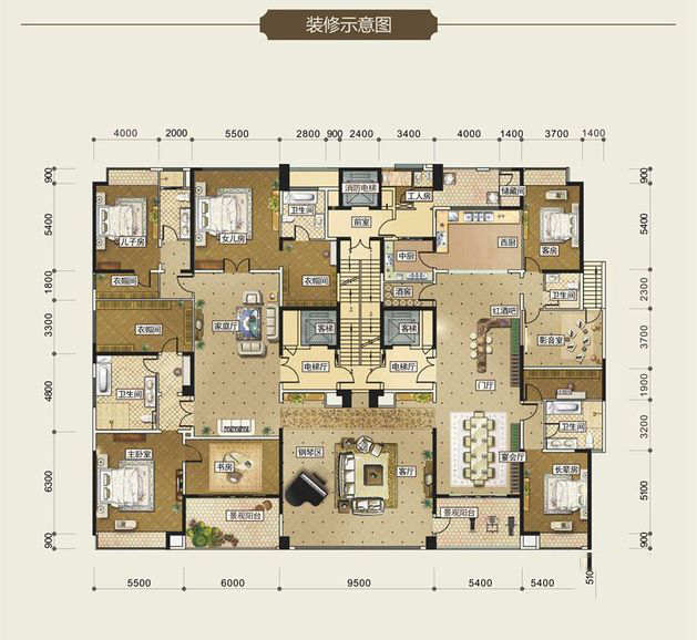 荣和公园尊府标准层c户型